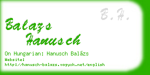 balazs hanusch business card